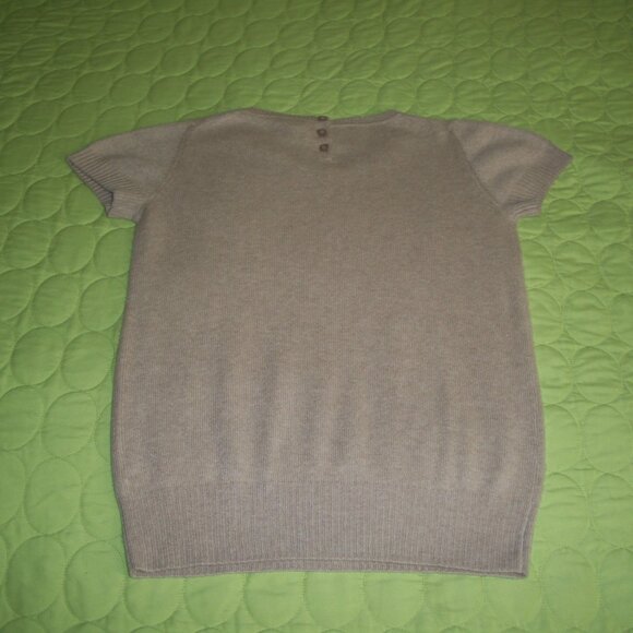 NWOT Halogen Light Beige Cashmere Sweater Short Sleeve - Picture 9 of 16